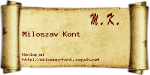 Miloszav Kont névjegykártya